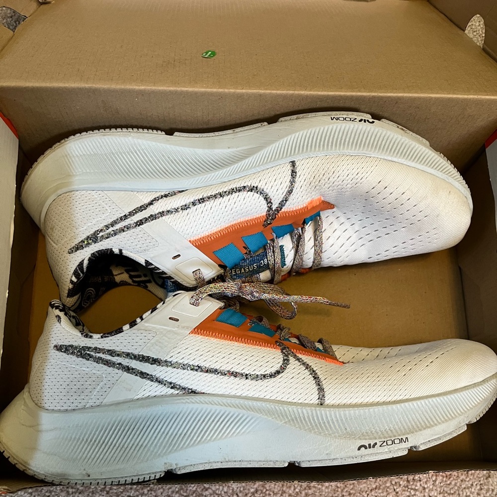 Nike Pegasus. Men’s size 12. Custom pair. Worn a handful of times.